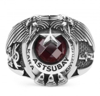 Göktürkçe Türk Yazılı Astsubay Yüzüğü