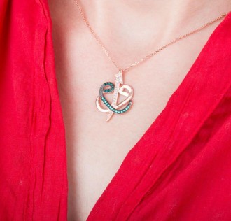 Gümüş Elif Vav Bayan Kolye 2