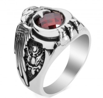 Gümüş Osmanlı Arması Osmanlı Tuğrası Motifli Asteğmen Yüzüğü 2